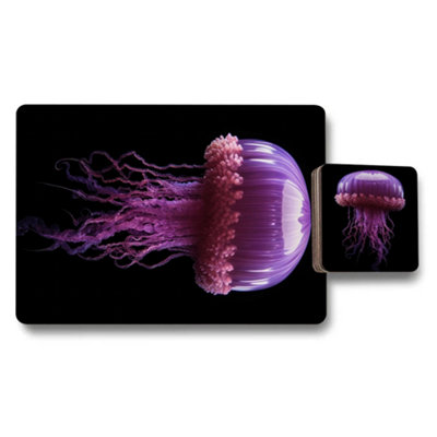 Benjamin Tate Design Placemat And Coaster Set 11X8 Placemats 3.7X3.7 Coasters With Designer Artwork from B&Q