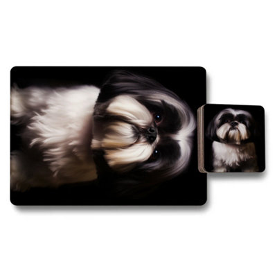 Benjamin Tate Design Designer Dog Portrait Placemats And Coasters Set 11X8 For Dinner Table from B&Q