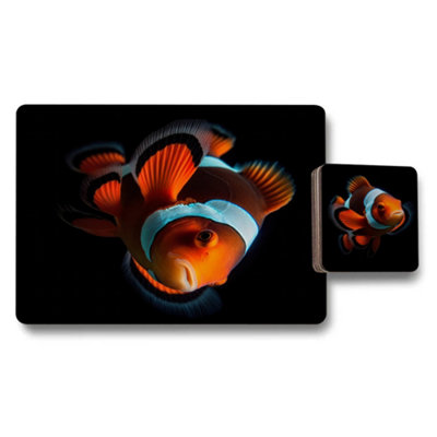 B&Q -  Set Of 12 Placemats And Coasters 11X8 And 3.7X3.7 Designer Artwork Wood Bottom