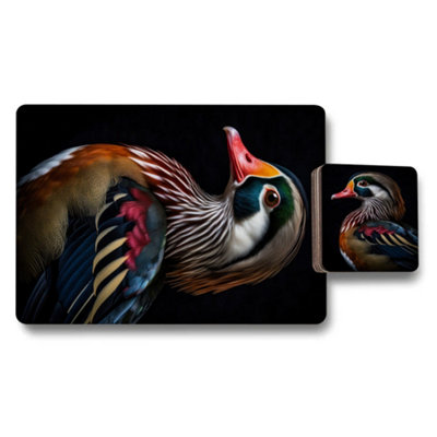 B&Q -  Set Of 12 Placemats And Coasters With Designer Artwork Wood Bottom