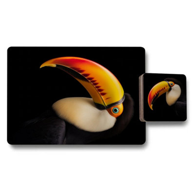 Benjamin Tate Design Toucan Placemats And Coasters Set Of 12 With Wood Bottom And High End Print from B&Q