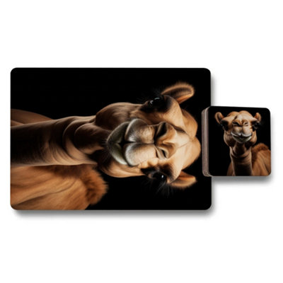 Benjamin Tate Design Designer Artwork Luxe Placemat Coaster Set With Wood Base from B&Q