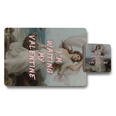 B&Q -  12 Piece Placemat And Coaster Set With Romantic Artwork