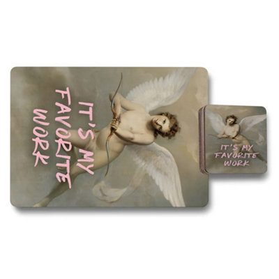 Benjamin Tate Design Placemat And Coaster Set 12 Pcs 11X8 Placemats 3.7X3.7 Coasters Designer Artwork from B&Q