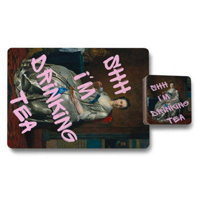 B&Q -  Set Of 12 Placemats And Coasters With Designer Artwork And Wood Bottom
