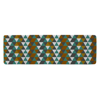 Benjamin Tate Design Autumn Geometric Triangles Runner Special Soft Home Rug from B&Q