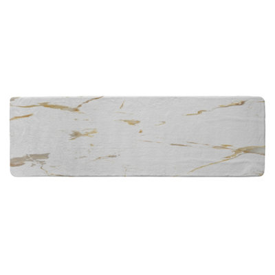 Benjamin Tate Design Gold Marble Runner Special Soft Home Rug from B&Q