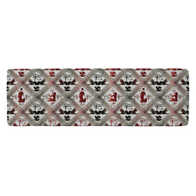 Benjamin Tate Design Egyptian Hieroglyphs In Red & Black Runner Special Soft Home Rug from B&Q