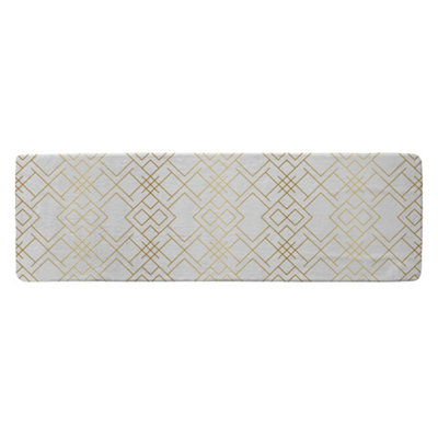 Benjamin Tate Design Golden Geo Pattern Runner Special Soft Home Rug from B&Q