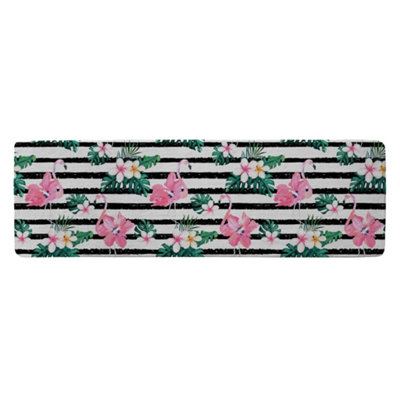 Benjamin Tate Design Floral Flamingos Runner Special Soft Home Rug from B&Q