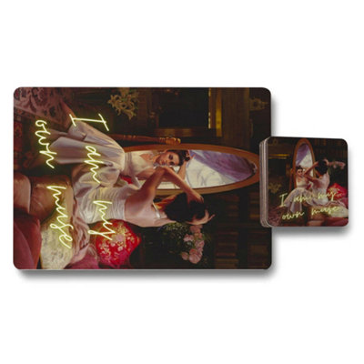 Benjamin Tate Design Designer Placemats And Coasters Set 12 Pieces 11X8 3.7In Wood Bottom from B&Q