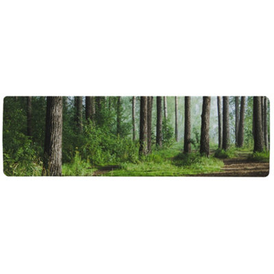 Benjamin Tate Design Beautiful Summer Forest With Different Trees Designer Runner Special Soft Home Rug from B&Q