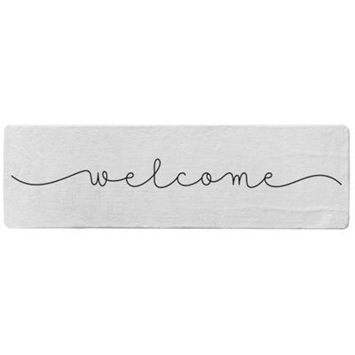 Benjamin Tate Design Text Welcome Designer Runner Special Soft Home Rug from B&Q