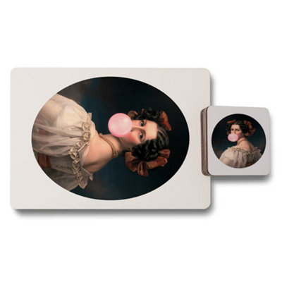 B&Q -  Placemats And Coasters Set With Designer Artwork And Wood Bottom