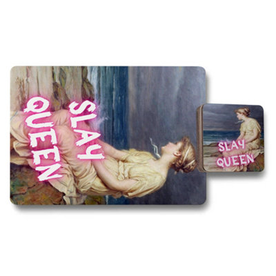 B&Q -  Set Of 12 Designer Placemats And Coasters With Wood Bottom