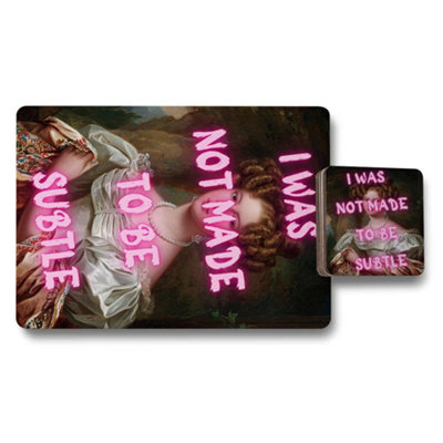Benjamin Tate Design Set Of 12 Placemat And Coaster Set 11X8 Placemats 3.7 Inch Coasters Designer Art from B&Q