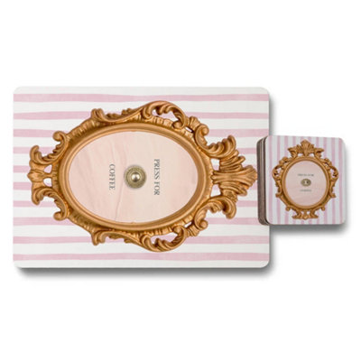 B&Q -  Set Of 12 Placemats And Coasters 11X8 Designer Artwork 3.7 Coasters Wood Bottom
