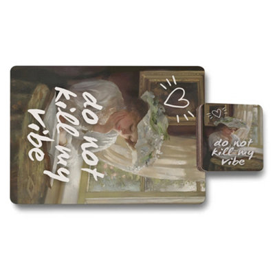 B&Q -  Designer Artwork Placemat And Coaster With Exclusive Wood