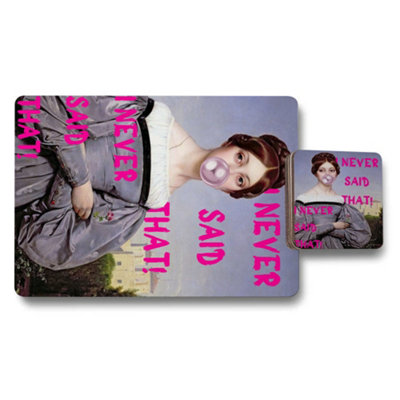 B&Q -  Set Of 12 Placemat And Coaster Set 11X8 Placemats 3.7X3.7 Coasters Wood Bottom