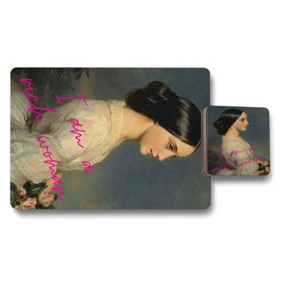 B&Q -  Set Of 12 Placemats And Coasters With Designer Artwork Wood Bottom
