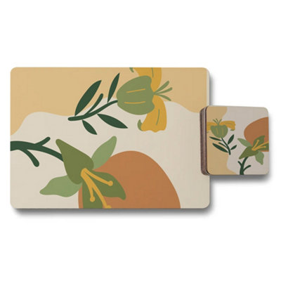 Benjamin Tate Design Set Of 12 Placemat And Coaster Set 11X8 Placemats 3.7X3.7 Coasters Designer from B&Q