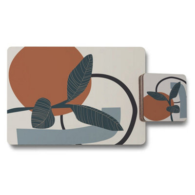 B&Q -  Set Of 12 Placemats And Coasters With Designer Abstract Artwork