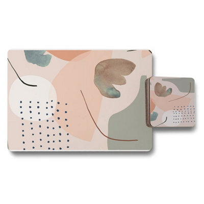 Benjamin Tate Design Set Of 12 Placemats And Coasters Featuring Abstract Artwork from B&Q