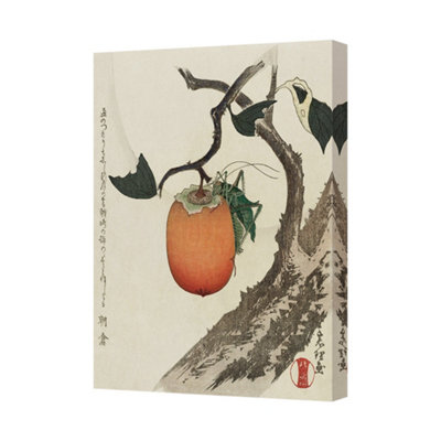 Benjamin Tate Design Canvas Art Print Persimmon On Branch Japanese Style Wall Decor Uk Handmade