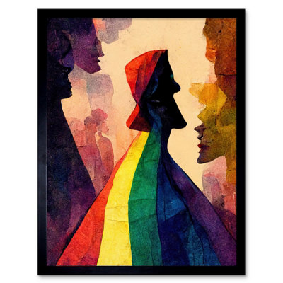 Artery8 Framed Wall Art The Others Abstract Lgbtq Rainbow Figures12X16 Inch from B&Q