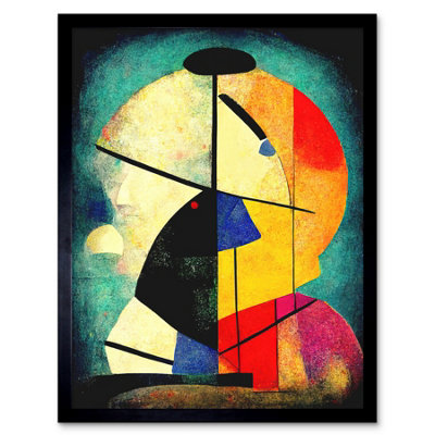 Artery8 Framed Wall Art Colourful Kandinsky Inspired Abstract Painting12X16 Inch from B&Q