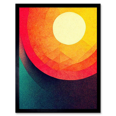 Artery8 Framed Wall Art The Relentless Sun Abstract12X16 Inch from B&Q