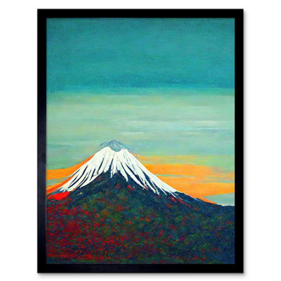 Artery8 Framed Wall Art Mount Fuji Volcano Peak At Sunrise12X16 Inch from B&Q