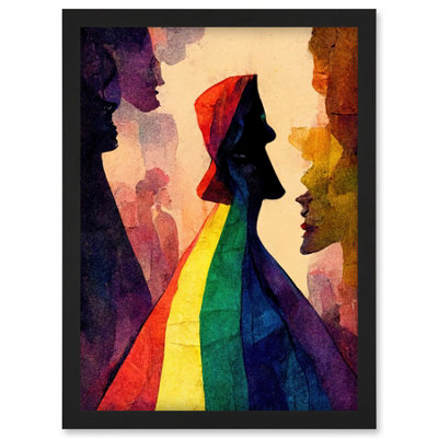 Artery8 The Others Abstract Lgbtq Rainbow Figures Wall Art PrintA4 Size from B&Q