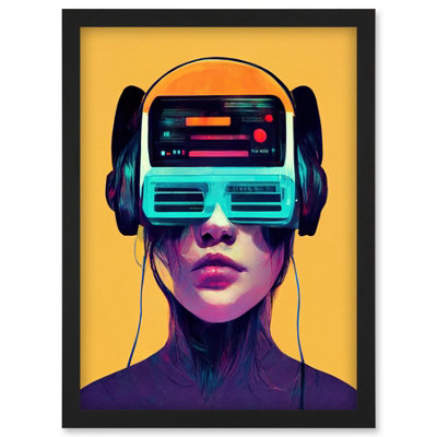 Artery8 The Gamer Streaming Vr Headset Retro Futurist Kids Wall Art PrintA4 Size from B&Q