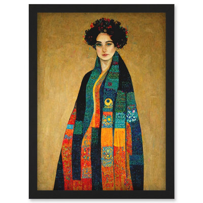 Artery8 Gustav Klimt Inspired Female Portrait Woman Wall Art PrintA4 Size from B&Q
