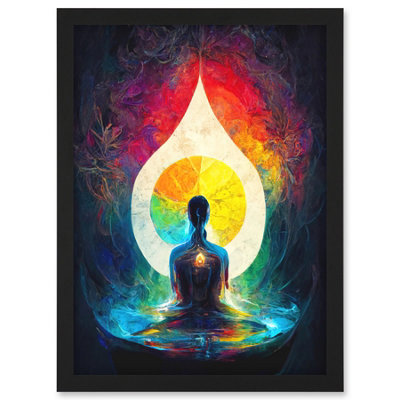 Artery8 7 Chakra Meditation Energy Rainbow Relaxation Wall Art PrintA4 Size from B&Q