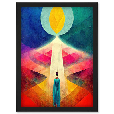 Artery8 Into The Light Abstract Spiritual Painting Wall Art PrintA4 Size from B&Q