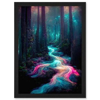 Artery8 The Enchanted Forest Magical Fantasy River Wall Art PrintA4 Size from B&Q