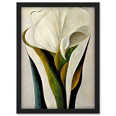 Artery8 White Calla Lily Flower Bouquet Detail Stylish Wall Art PrintA4 Size from B&Q