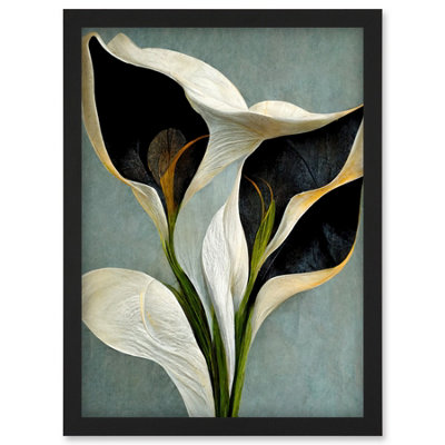 Artery8 White Calla Lily Flower Pistil Bouquet Elegant Wall Art PrintA4 Size from B&Q