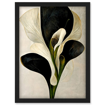 Artery8 Beautiful White Calla Lily Flower Abstract Bouquet Wall Art PrintA4 Size from B&Q