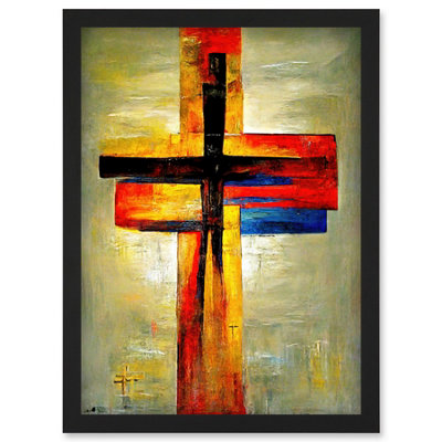 Artery8 Christian Modern Crucifixion Cross Jesus Wall Art PrintA4 Size