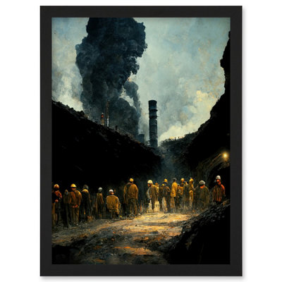 B&Q -  Coal Miners Colliery 1972 South Wales Uk Wall Art PrintA4 Size