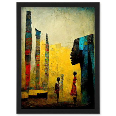 Artery8 African Art Modern Bright Abstract Wall Art PrintA4 Size from B&Q
