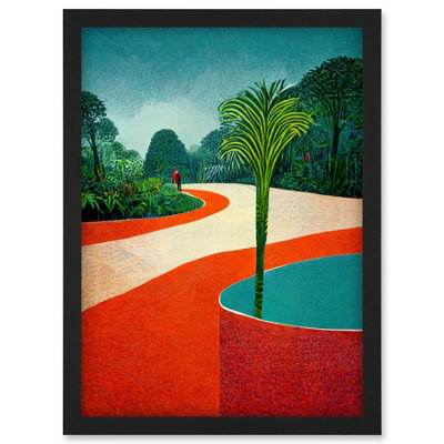 Artery8 Modern Abstract Orange Jungle Wall Art PrintA4 Size from B&Q