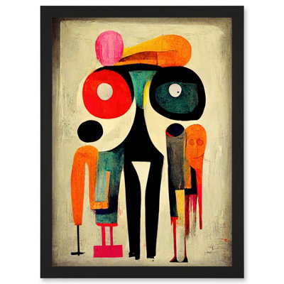 Artery8 Abstract Colourful Pop Art People Wall Art PrintA4 Size from B&Q