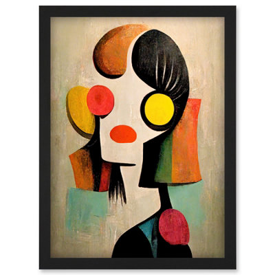 Artery8 Minimalist Abstract Pop Art Portrait Wall Art PrintA4 Size from B&Q