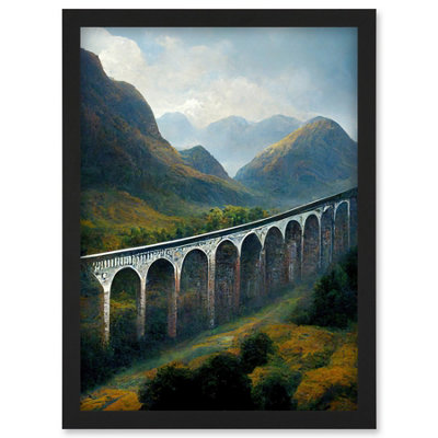 Artery8 Glenfinnan Viaduct Scotland Train Journey Wall Art PrintA4 Size from B&Q