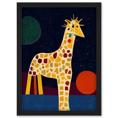 Artery8 Abstract Giraffe Surreal Cubism Wall Art PrintA4 Size from B&Q