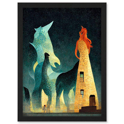 Artery8 Kelpies Dream Illustration Falkirk Wall Art PrintA4 Size from B&Q